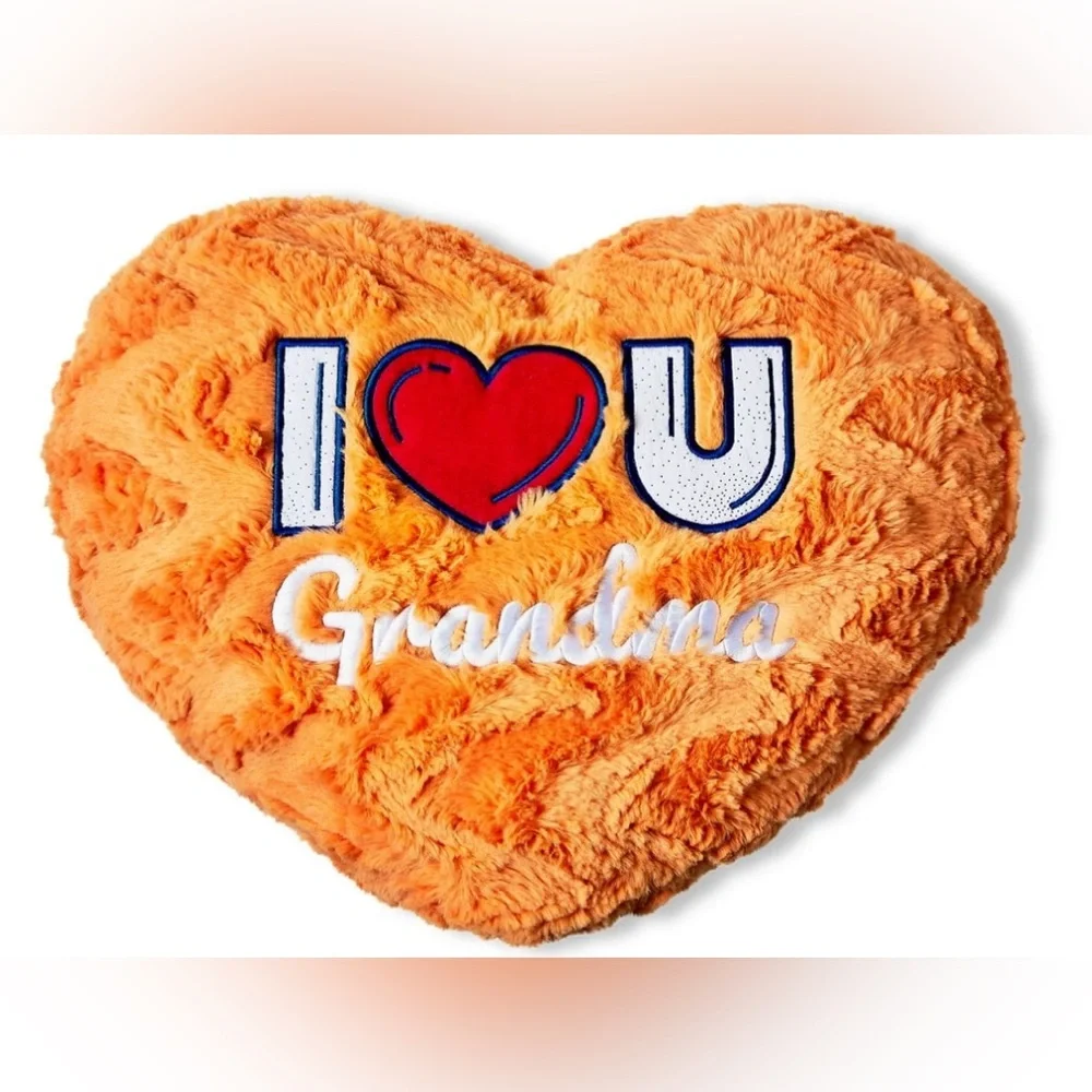 Way to Celebrate Mother’s Day Plush Orange Heart Shaped Decorative Pillow